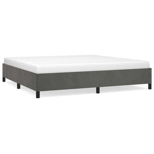 vidaXL Bedframe zonder matras 200x200 cm fluweel donkergrijs
