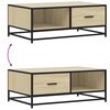 vidaXL Salontafel 90x57x35 cm bewerkt hout en metaal sonoma eiken