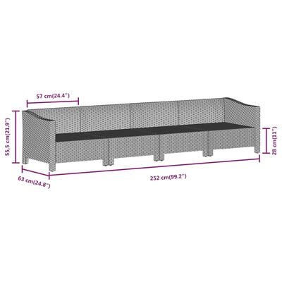 vidaXL 11-delige Loungeset met kussens poly rattan grijs