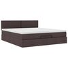 vidaXL Ottoman bed met matras en LED's 160x200cm stof donkerbruin
