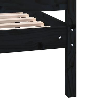 vidaXL Bedframe massief hout zwart 90x200 cm