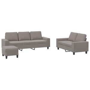vidaXL 3-delige Loungeset stof taupe
