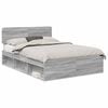 vidaXL Bedframe Grijs Sonoma 140 x 190 cm Massief grenenhout