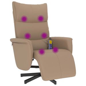 vidaXL Massagestoel verstelbaar met voetensteun kunstleer cappuccino