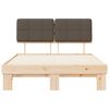 vidaXL Bedframe met Gevoerd Hoofdgedeelte Taupe 150 x 200 cm