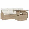 vidaXL Tuin Sofa Set met kussen met kussen 5 pcs Beige Poly Rattan