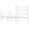 vidaXL Bedframe met hoofd- en voeteneinde metaal wit 75x190 cm