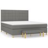 vidaXL Boxspring met matras stof donkergrijs 160x200 cm