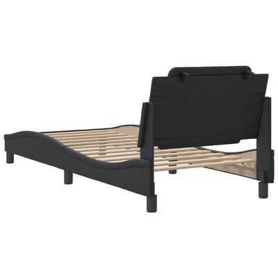 vidaXL Bedframe met hoofdbord kunstleer zwart 80x200 cm