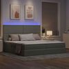 vidaXL Opbergbed met LED met matras Lichtgrijs 200 x 200 cm Fluweel