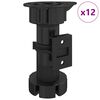 vidaXL Meubelpoten Verstelbaar 12 st Zwart 46 x 46 x 128 mm PP