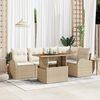 vidaXL Tuin Sofa Set met opslag 6 pcs Beige Poly riet