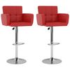 vidaXL Barstoelen 2 st kunstleer rood