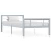 vidaXL Bedframe metaal grijs en wit 100x200 cm