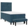 vidaXL Boxspring met matras fluweel donkerblauw 80x200 cm