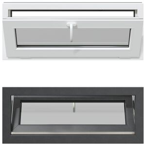 vidaXL Kelderraam RISOR 100 x 40 cm PVC en glas Antracietkleurig