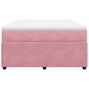 vidaXL Boxspring met matras fluweel roze 140x200 cm