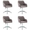 vidaXL Eetkamerstoelen 4 st draaibaar stof taupe