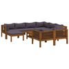 vidaXL 10-delige Loungeset met kussens massief acaciahout