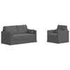 vidaXL Bankstel 2 pcs Donkergrijs 158 x 78 x 80 cm Stof