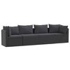 vidaXL 4-delige Loungeset met kussens poly rattan zwart