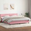 vidaXL Boxspring met matras en LED fluweel roze 200x210 cm