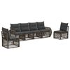 vidaXL Tuinbankenset 6 st Grijs en Donkergrijs poly rattan