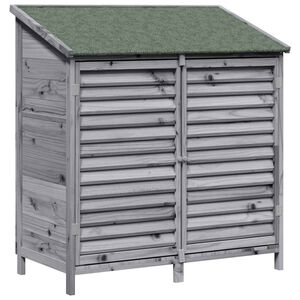 vidaXL Tuinschuur met dak Grijs 106 x 56 x 113,5 cm Massief Vurenhout