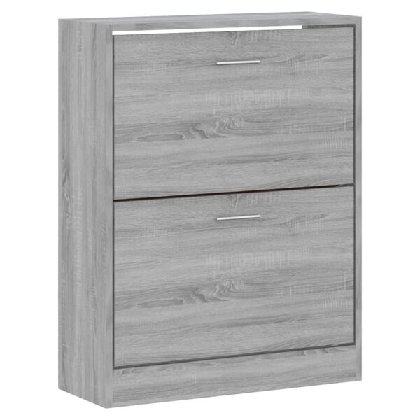 vidaXL Schoenenkast 63x24x81 cm bewerkt hout grijs sonoma