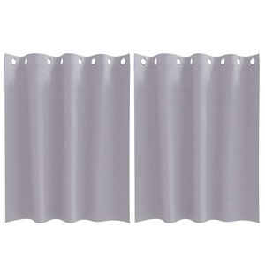 vidaXL Zwart-out Gordijnen met Ringen 2 pcs Metaalgrijs 140 x 140 cm