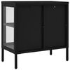 vidaXL Dressoir 70x35x70 cm staal en glas zwart