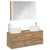 vidaXL Badkamermeubelset 4 st Artisanaal eiken Bewerkt hout en glas