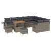 vidaXL Tuinbankenset met kussen 12 pcs Grijs poly rattan
