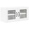 vidaXL Wandglas cabinet LUCCA Wit 80 x 31 x 40 cm Bewerkt hout