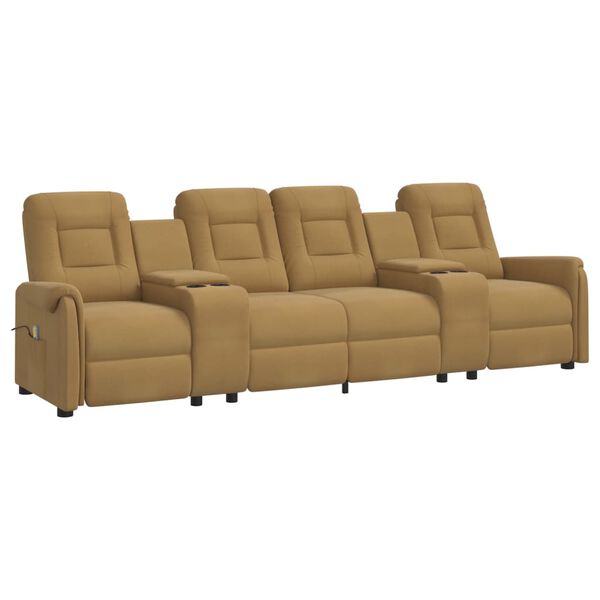 vidaXL Massagestoel 4-zits verstelbaar met bekerhouder taupe