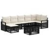 vidaXL Tuinbankenset 8 st Zwart en Cream Wit poly rattan