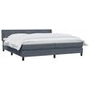 vidaXL Boxspring met matras fluweel donkergrijs 200x210 cm
