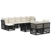 vidaXL Tuinbankenset 10 st Zwart poly rattan