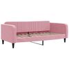 vidaXL Slaapbank met onderschuifbed en lades 100x200 cm fluweel roze