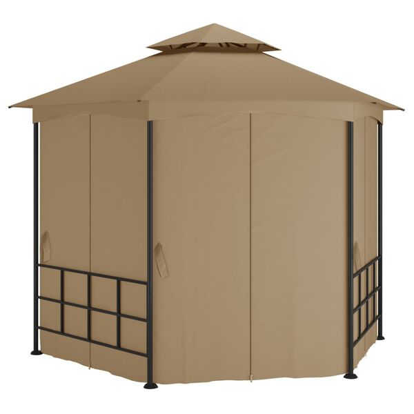 vidaXL Prieel met zijwanden 3,1x2,7 m taupe