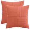 vidaXL Kussensloop 2 pcs ALMELO Rood-oranje 50 x 50 cm corduroy