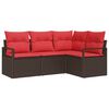 vidaXL Bankstel 4 st Bruin poly rattan