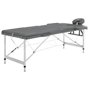 vidaXL Massagetafel met 3 zones 186x68 cm aluminium frame antraciet