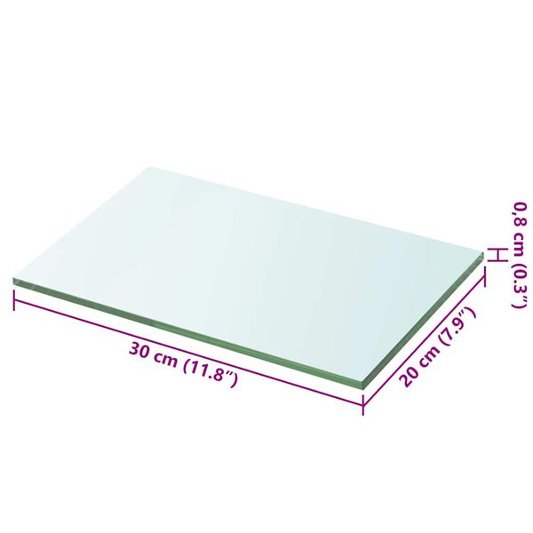 vidaXL Schappen 2 st 30x20 cm glas transparant