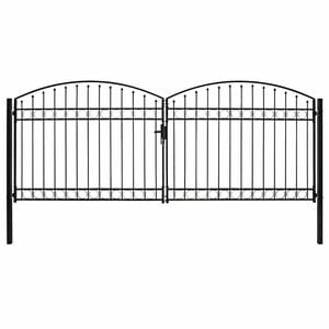 vidaXL Hekpoort ASSEN dubbele deur met gebogen bovenzijde staal 400x175 cm