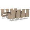 vidaXL 9-delige Tuinset met kussens poly rattan beige