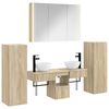 vidaXL Badkamermeubelset 6 pcs Sonoma Eiken Bewerkt hout en glas