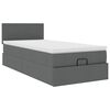 vidaXL Ottoman bed met matras 90x190cm stof donkergrijs