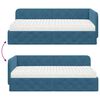 vidaXL Hoekbedframe met matras Blauw 90 x 190 cm Fluweel