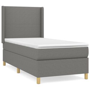 vidaXL Boxspring met matras stof donkergrijs 80x200 cm